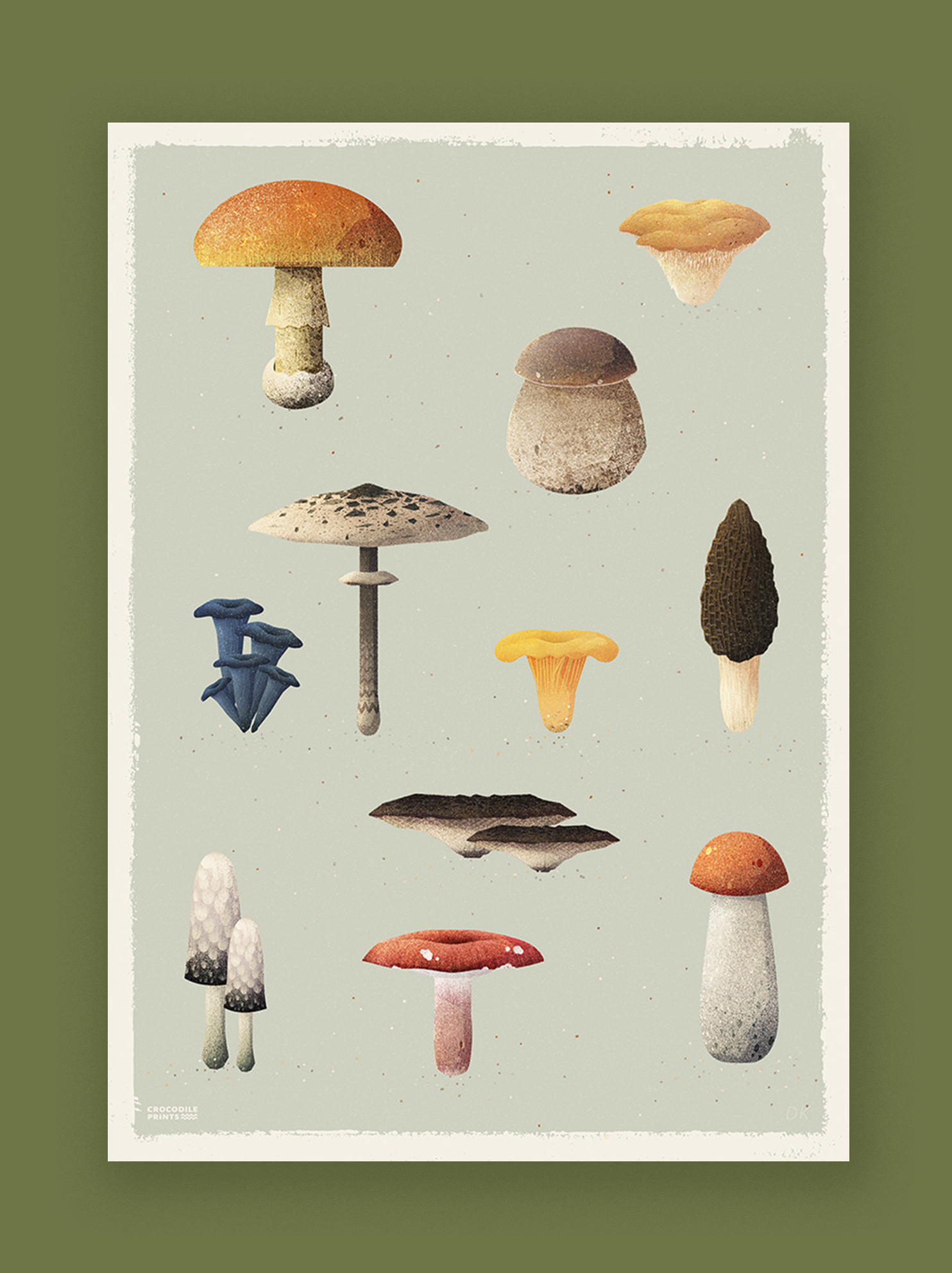 Mushrooms and Leaves